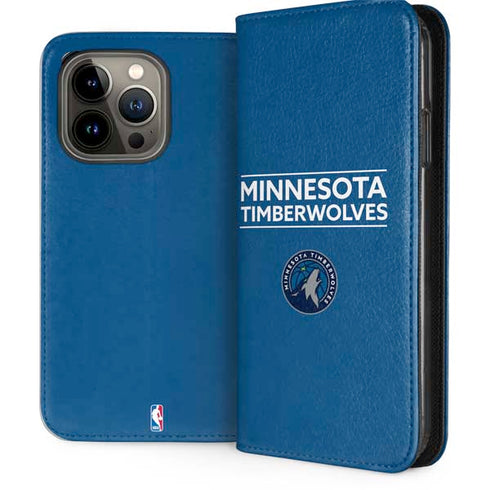 NBA Minnesota Timberwolves Standard - Blue iPhone 14 Pro Folio Case
