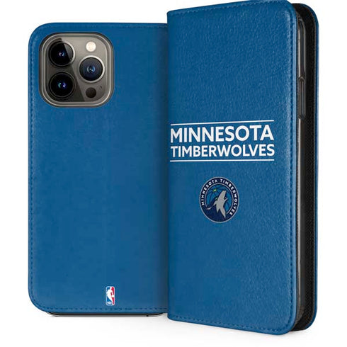 NBA Minnesota Timberwolves Standard - Blue iPhone 14 Pro Max Folio Case