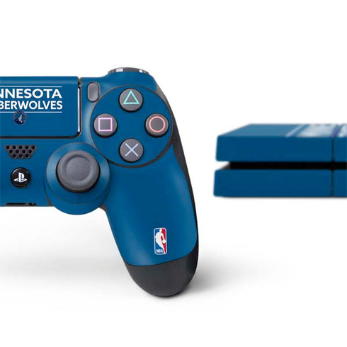 NBA Minnesota Timberwolves Standard - Blue PS4 Console and Controller Bundle Skin