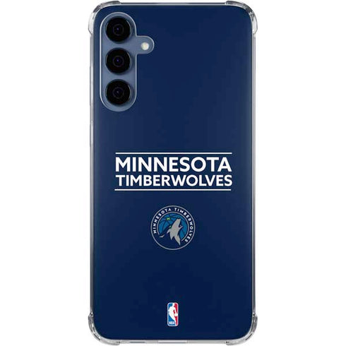NBA Minnesota Timberwolves Standard - Navy Blue Galaxy A35 5G Clear Case