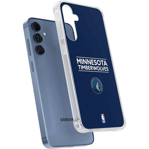NBA Minnesota Timberwolves Standard - Navy Blue Galaxy A55 5G Clear Case
