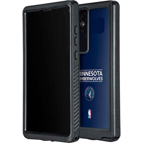 NBA Minnesota Timberwolves Standard - Navy Blue Galaxy S24 Ultra Waterproof Case