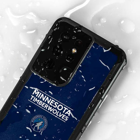 NBA Minnesota Timberwolves Standard - Navy Blue Galaxy S24 Ultra Waterproof Case