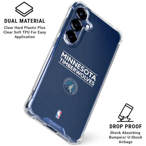 NBA Minnesota Timberwolves Standard - Navy Blue Galaxy S25 Clear Case