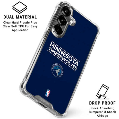 NBA Minnesota Timberwolves Standard - Navy Blue Galaxy S26 Clear Case
