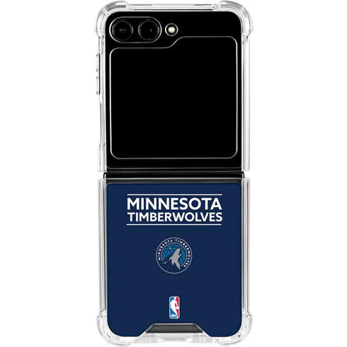 NBA Minnesota Timberwolves Standard - Navy Blue Galaxy Z Flip6 Clear Case