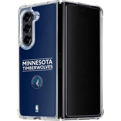 NBA Minnesota Timberwolves Standard - Navy Blue Galaxy Z Fold5 5G Clear Case