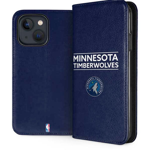 NBA Minnesota Timberwolves Standard - Navy Blue iPhone 14 Plus Folio Case