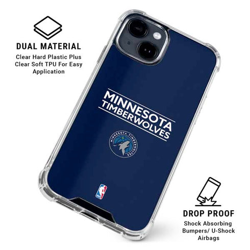 NBA Minnesota Timberwolves Standard - Navy Blue iPhone 15 Clear Case