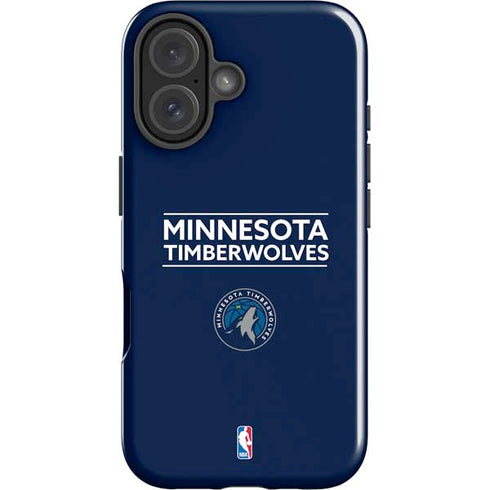 NBA Minnesota Timberwolves Standard - Navy Blue iPhone 16 Impact Case