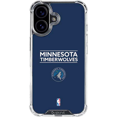 NBA Minnesota Timberwolves Standard - Navy Blue iPhone 16 Plus Clear Case