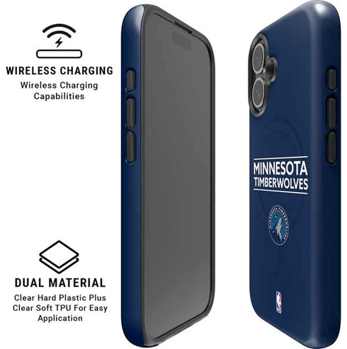 NBA Minnesota Timberwolves Standard - Navy Blue iPhone 16 Plus Magsafe Impact Case