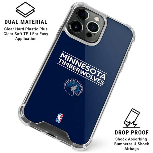 NBA Minnesota Timberwolves Standard - Navy Blue iPhone 16 Pro Clear Case
