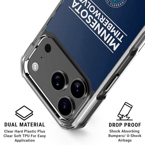 NBA Minnesota Timberwolves Standard - Navy Blue iPhone 18 Pro Clear Case