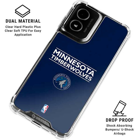 NBA Minnesota Timberwolves Standard - Navy Blue Moto G Power 5G (2024) Clear Case