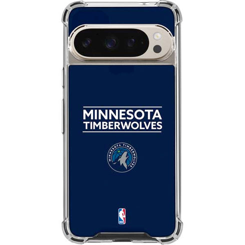 NBA Minnesota Timberwolves Standard - Navy Blue Pixel 9/9 Pro Clear Case