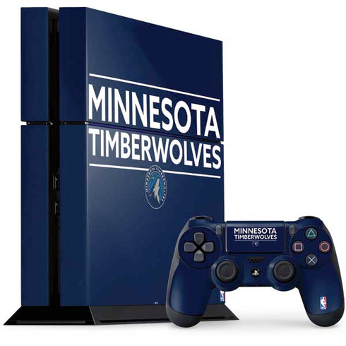 NBA Minnesota Timberwolves Standard - Navy Blue PS4 Console and Controller Bundle Skin