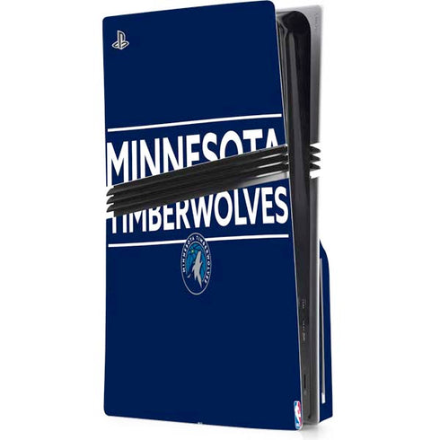 NBA Minnesota Timberwolves Standard - Navy Blue PS5 Pro Disk Console Skin