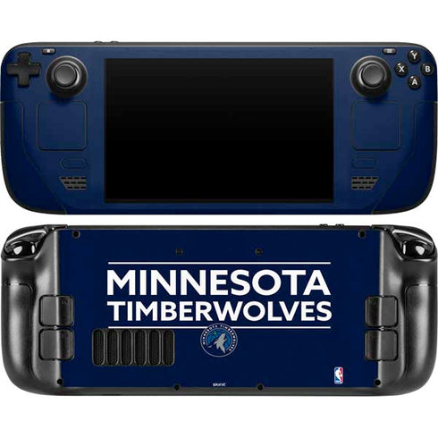 NBA Minnesota Timberwolves Standard - Navy Blue Steam Deck Handheld Gaming Computer OLED Skin