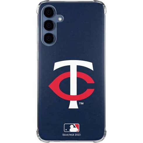 MLB Minnesota Twins - Solid Distressed Galaxy A35 5G Clear Case