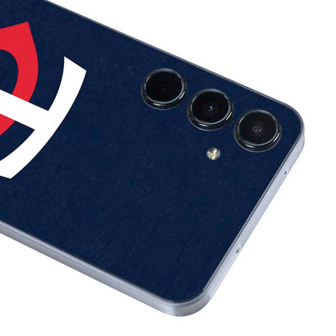 MLB Minnesota Twins - Solid Distressed Galaxy A35 5G Skin
