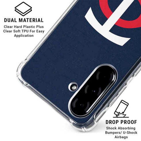 MLB Minnesota Twins - Solid Distressed Galaxy A36 5G Clear Case