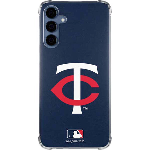 MLB Minnesota Twins - Solid Distressed Galaxy A55 5G Clear Case