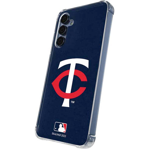 MLB Minnesota Twins - Solid Distressed Galaxy A55 5G Clear Case