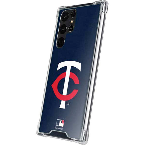 MLB Minnesota Twins - Solid Distressed Galaxy S23 Ultra Clear Case