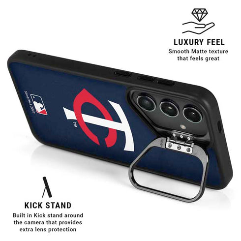 MLB Minnesota Twins - Solid Distressed Galaxy S25 Kickstand Case