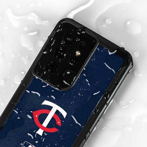 MLB Minnesota Twins - Solid Distressed Galaxy S24 Ultra Waterproof Case