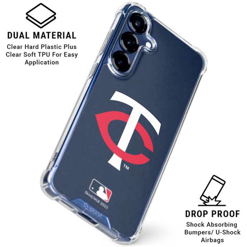 MLB Minnesota Twins - Solid Distressed Galaxy S25 Clear Case
