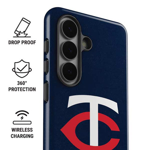 MLB Minnesota Twins - Solid Distressed Galaxy S26 Impact Case