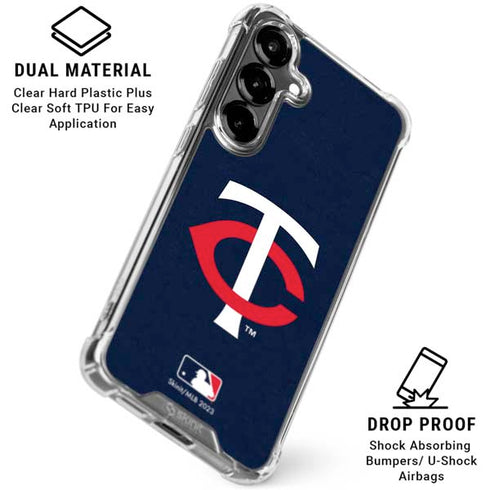 MLB Minnesota Twins - Solid Distressed Galaxy S26 Plus Clear Case