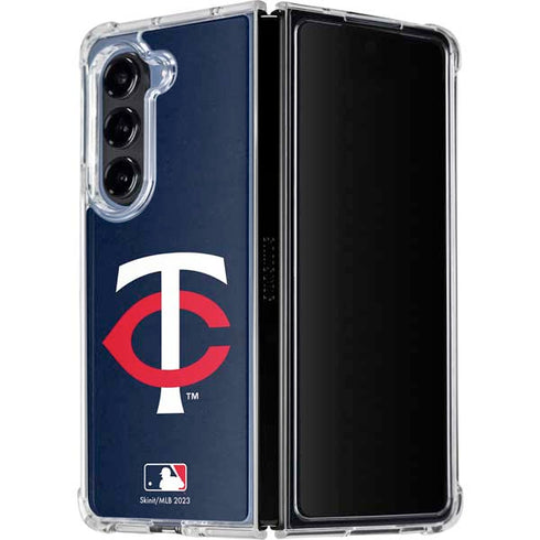 MLB Minnesota Twins - Solid Distressed Galaxy Z Fold5 5G Clear Case