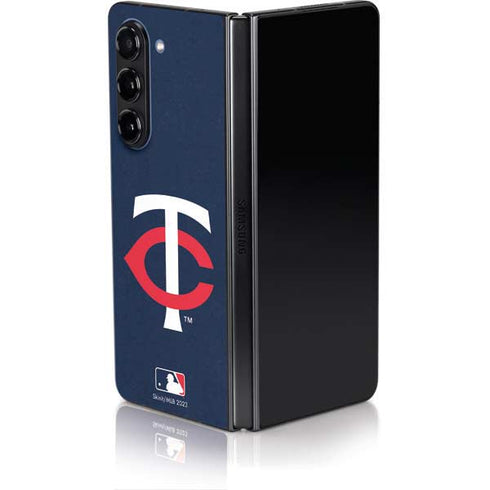 MLB Minnesota Twins - Solid Distressed Galaxy Z Fold5 5G Skin