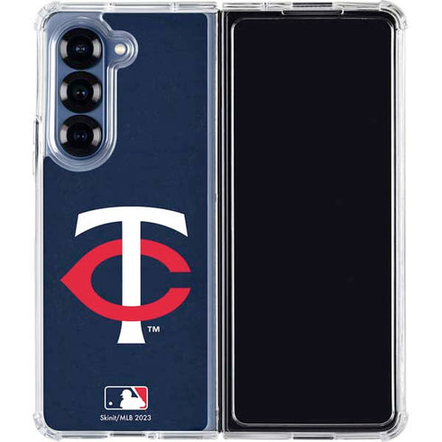 MLB Minnesota Twins - Solid Distressed Galaxy Z Fold6 Clear Case