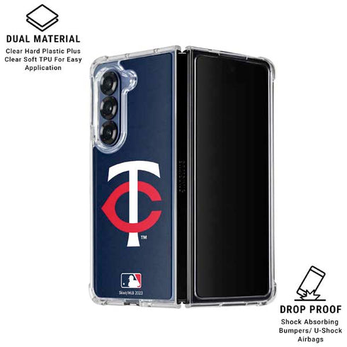MLB Minnesota Twins - Solid Distressed Galaxy Z Fold6 Clear Case