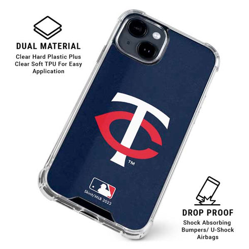 MLB Minnesota Twins - Solid Distressed iPhone 15 Clear Case