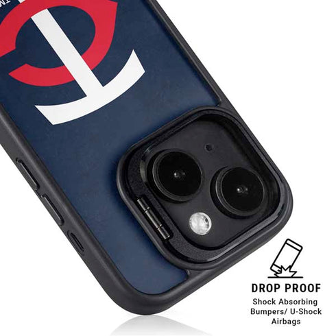 MLB Minnesota Twins - Solid Distressed iPhone 15 Kickstand Case