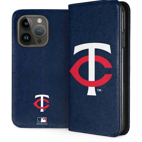 MLB Minnesota Twins - Solid Distressed iPhone 15 Pro Folio Case