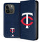 MLB Minnesota Twins - Solid Distressed iPhone 15 Pro Folio Case