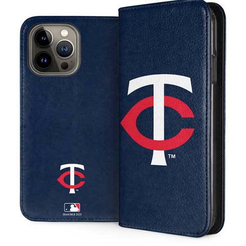 MLB Minnesota Twins - Solid Distressed iPhone 15 Pro Max Folio Case