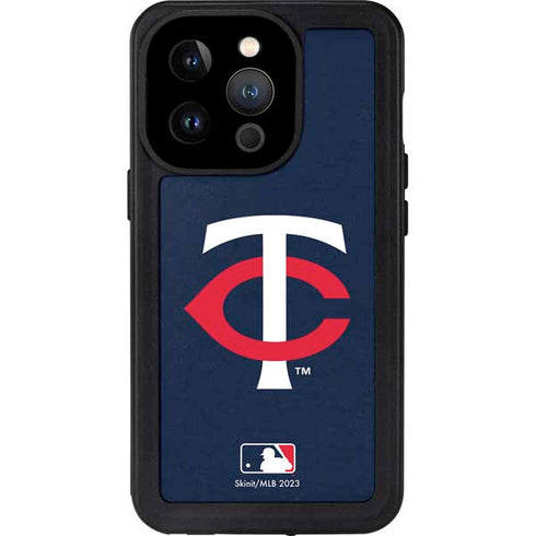 MLB Minnesota Twins - Solid Distressed iPhone 15 Pro Waterproof Case