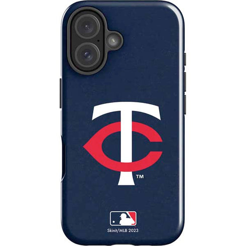 MLB Minnesota Twins - Solid Distressed iPhone 16 Plus Impact Case