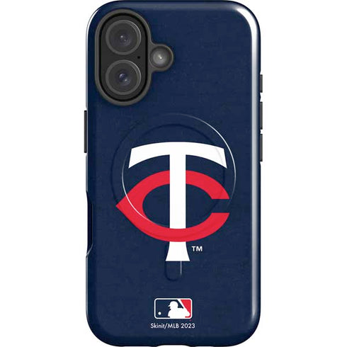 MLB Minnesota Twins - Solid Distressed iPhone 16 Plus Magsafe Impact Case