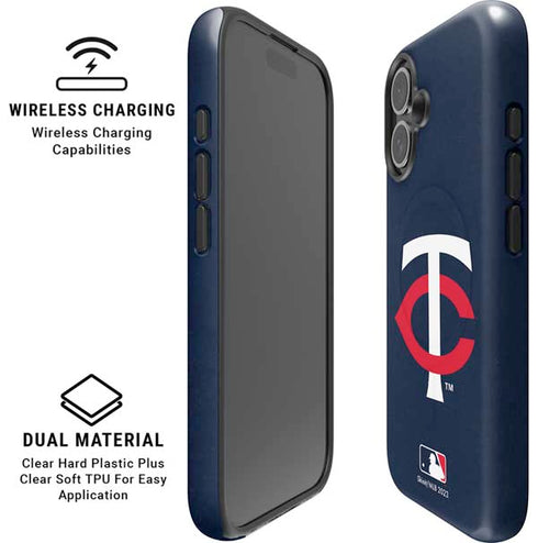 MLB Minnesota Twins - Solid Distressed iPhone 16 Plus Magsafe Impact Case