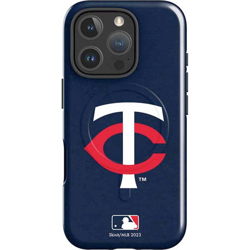 MLB Minnesota Twins - Solid Distressed iPhone 16 Pro Max Magsafe Impact Case