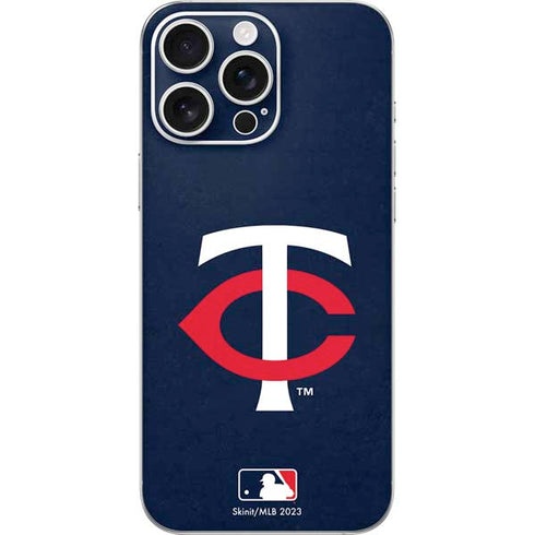 MLB Minnesota Twins - Solid Distressed iPhone 16 Pro Max Skin