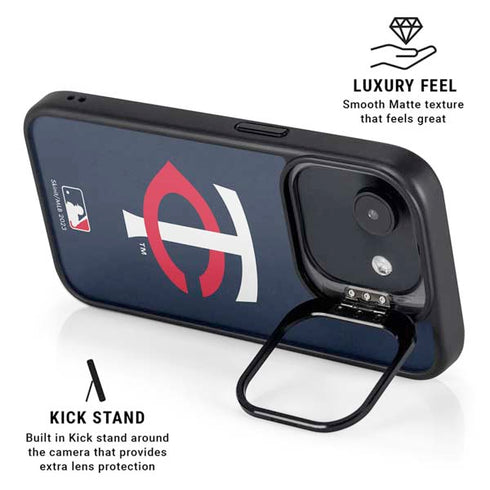 MLB Minnesota Twins - Solid Distressed iPhone 16e Kickstand Case